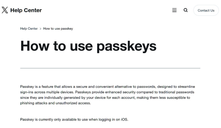 鹿寨苹果维修店铺分享iOS用户如何通过通行密钥(Passkey)登录 