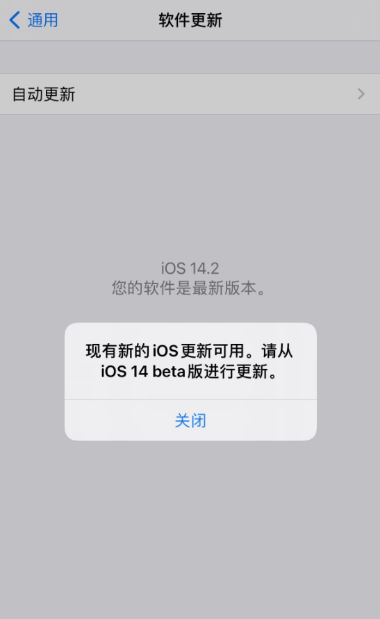 鹿寨苹果手机维修分享iOS 14.2 反复出现更新提示，需等待苹果修复 